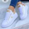 Women's Sneakers 2024 Fashion New Metal Decoration Thick Sole Tenis Feminino Outdoor Casual Lace-up Designer Skateboard Shoes
