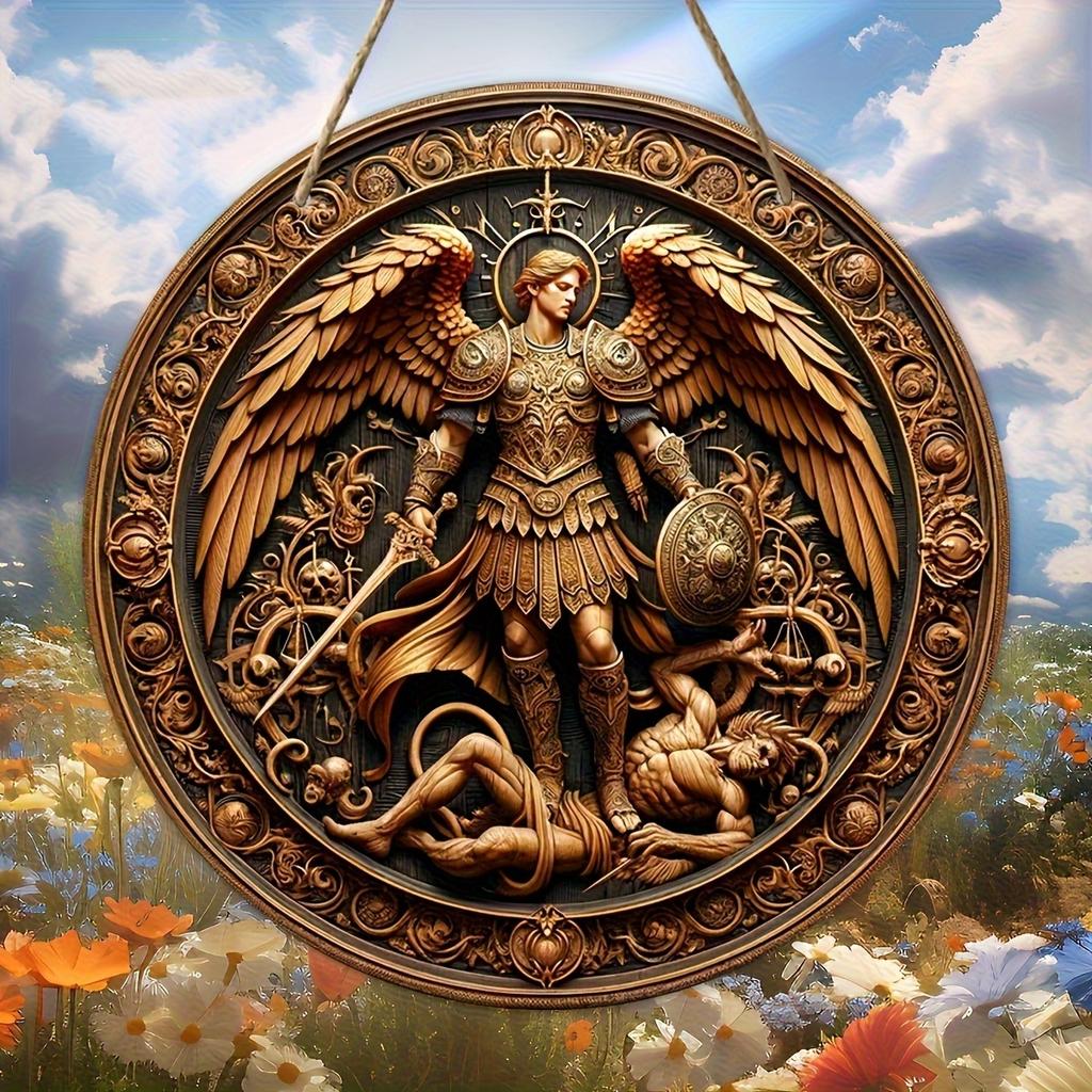 1PCS 2D Flat Home Decor Wooden Disc Angel Sub Series Holy Angel Redemption Bedroom Wall Decorations Photo Props Decoration elvis