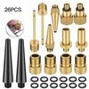 26 Pieces Needles Inflator Tool Bicycle Valves Adapter Set Copper Cycling Pump Adapters Combinations Parts Mountain Bike Use
