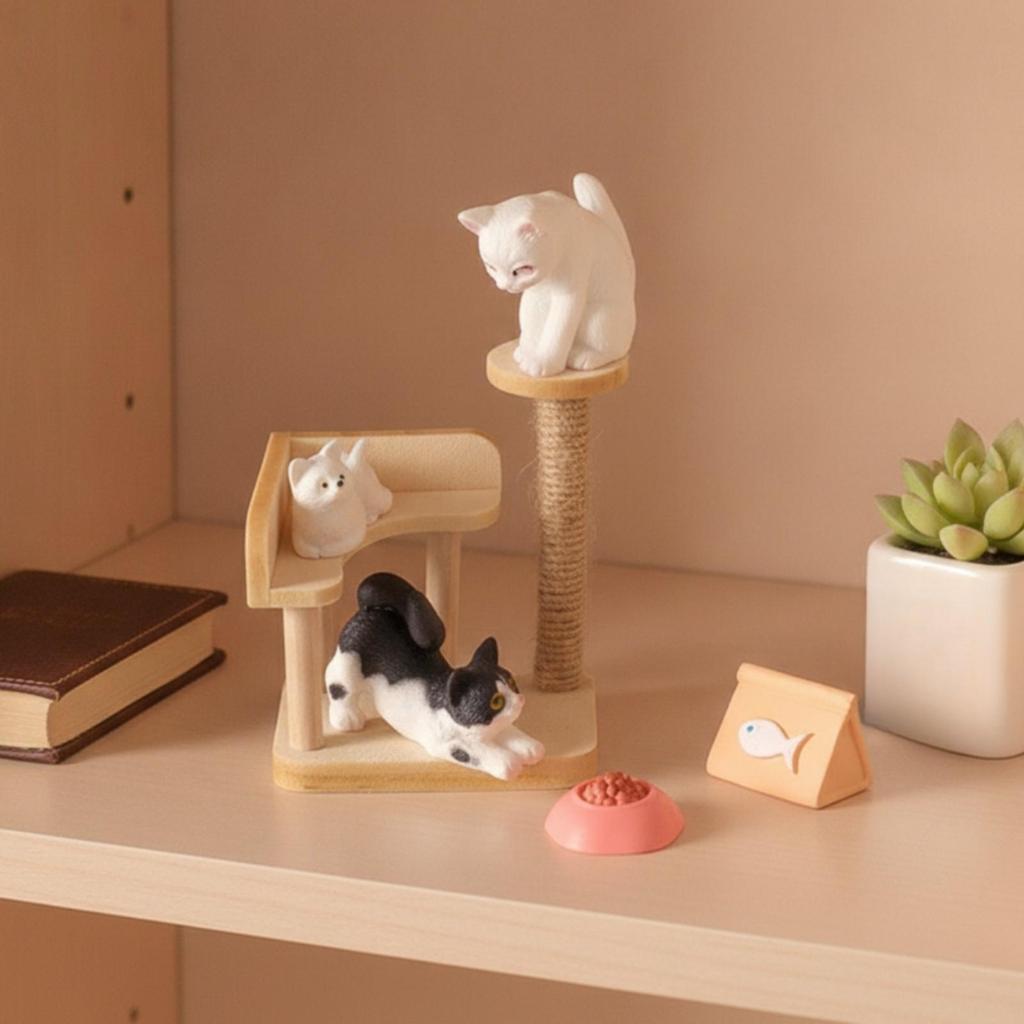 Miniature Cat Tree Cute Decoration Compact for Photo Styling, Photographers