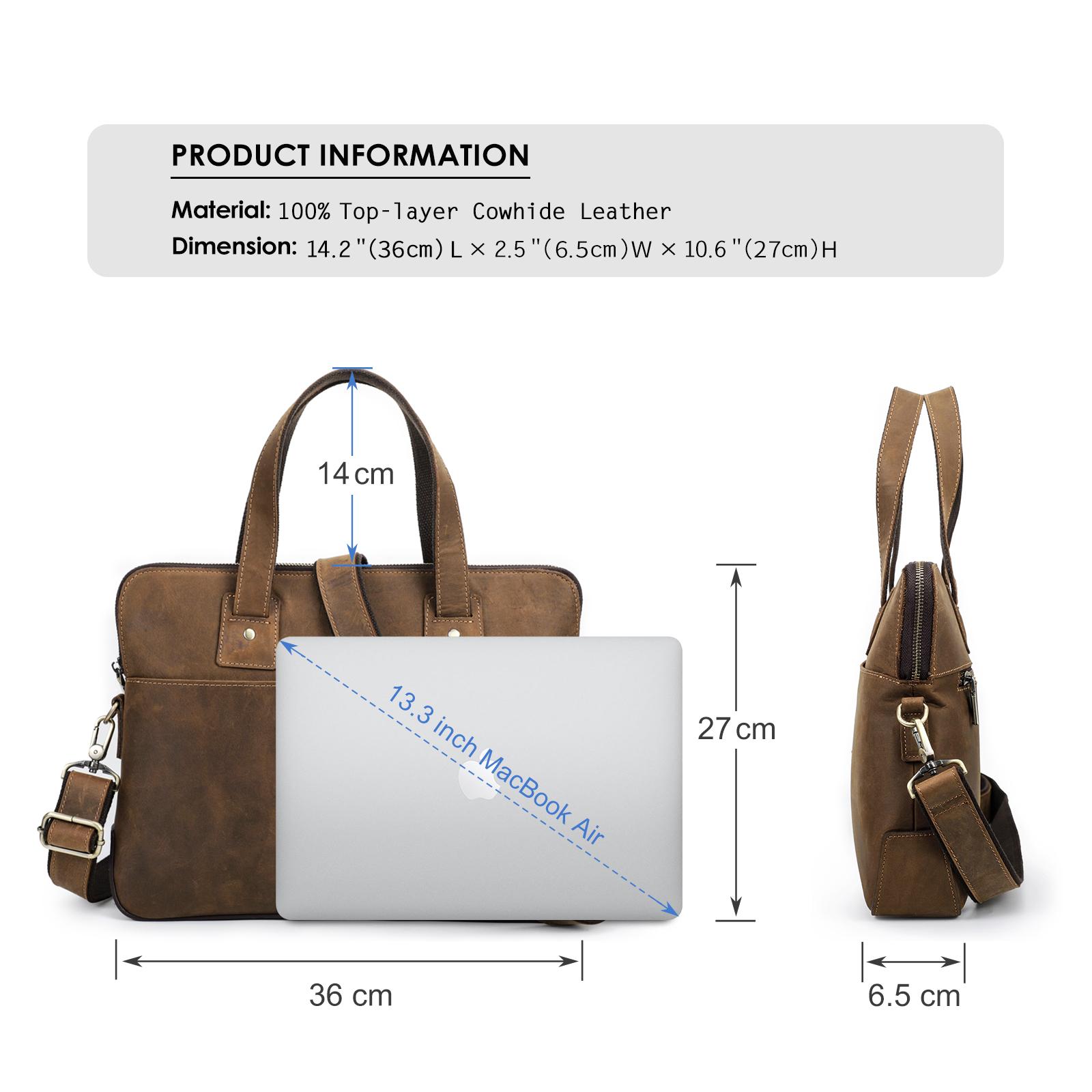 

Retro Leather Laptop Bag With Strap For Macbook M4 M3 M2 M1 Air 13 Pro 14 15 16 Inch Case Handbag Men Shoulder Crossbody Bag