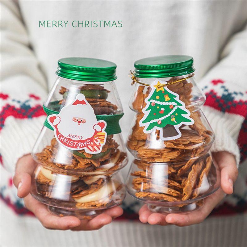 M-Modern-Christmas Tree Candy Jar Children's Gift DIY Gift Candy Biscuit Snack New Year Decoration Box
