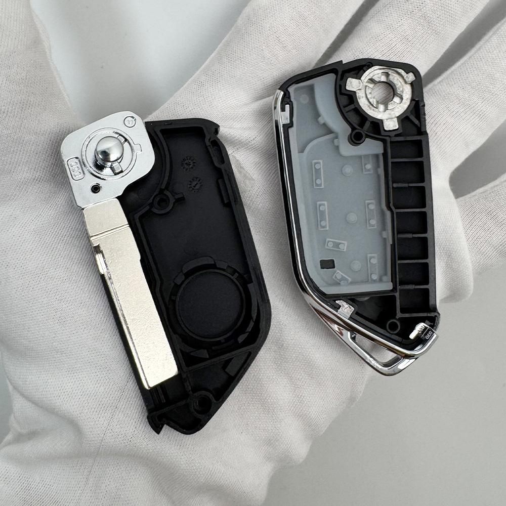 Scocca Chiave Auto a Flip Custodia Alloggiamento Portachiavi Per Vw Passat Golf Mk6 Polo Caddy Tiguan Beetle Skoda Octavia Seat Modificata Lama Hu66 202Ad