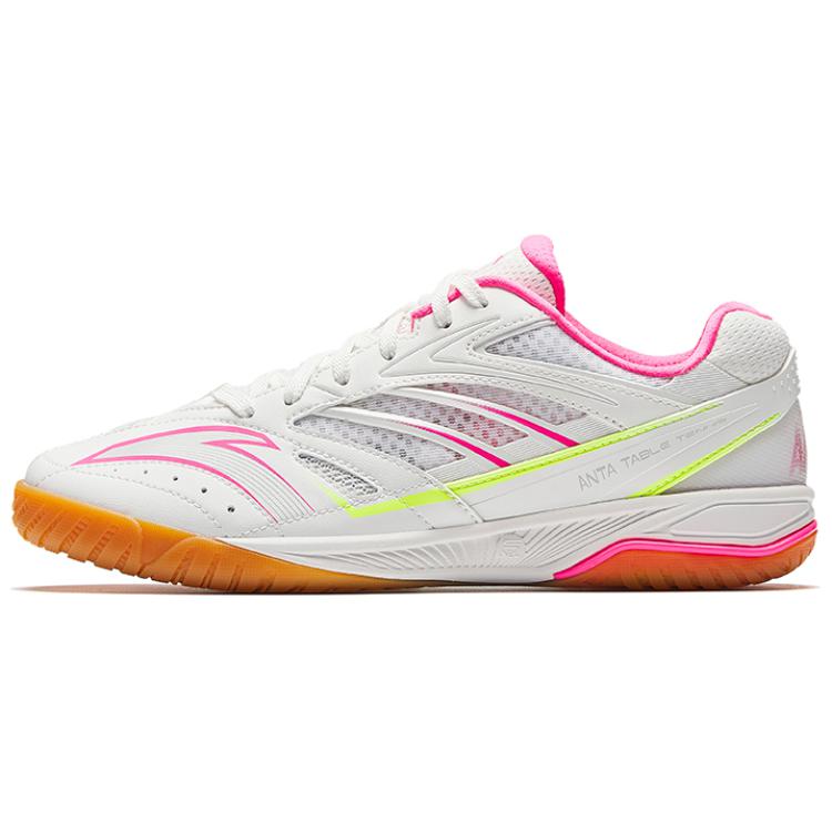 Anta Wing Table Tennis Badminton Shock Absorption Support Wear Resistant Non Slip Low Top Training Shoes Men sneaker White Pink 412510961-5