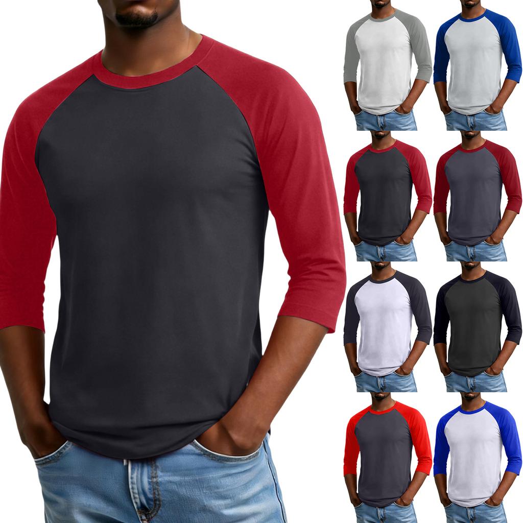 Men's Raglan Sleeve Three,quarter Sleeve Top
