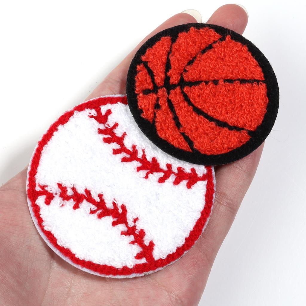 4pcs Sports Towel Embroidered Fabric Patches Basketball Football Rugby Baseball Ironing Patches For Clothing Sewing DIY Applique