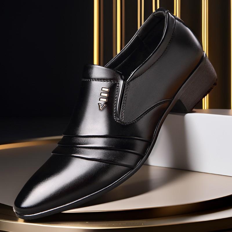 

2024 осень новые кожаные туфли мужские большого размера деловые деловые туфли с одной педалью британские остроносые офисные туфли мужские 47