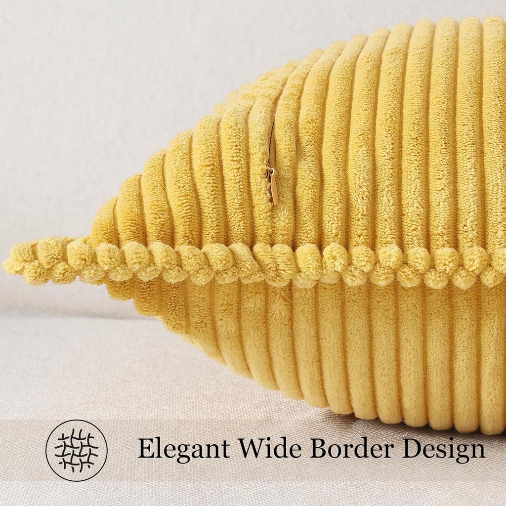 Boho Plush Throw Pillow Covers Super Soft Striped Square Plush Pillowcase for Home Living Room Sofa Couch Cushion Decor