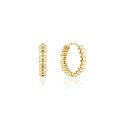 (15mm) Yellow Pattern Volume One-Touch Earrings LLEB24111S