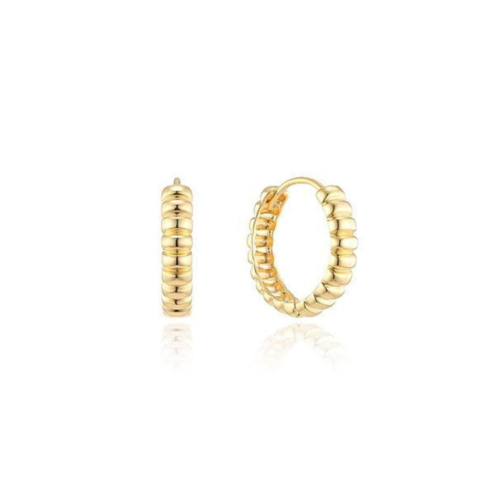 LLOYD (15mm) Yellow Pattern Volume One-Touch Earrings LLEB24111S