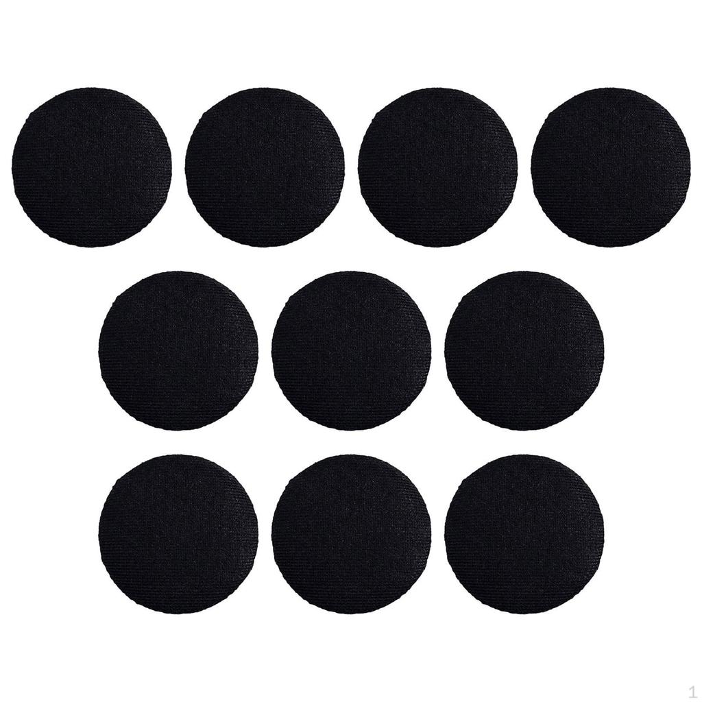 10 X Fabric Covered Buttons Flat Back DIY Metal Sewing for Garment Bag