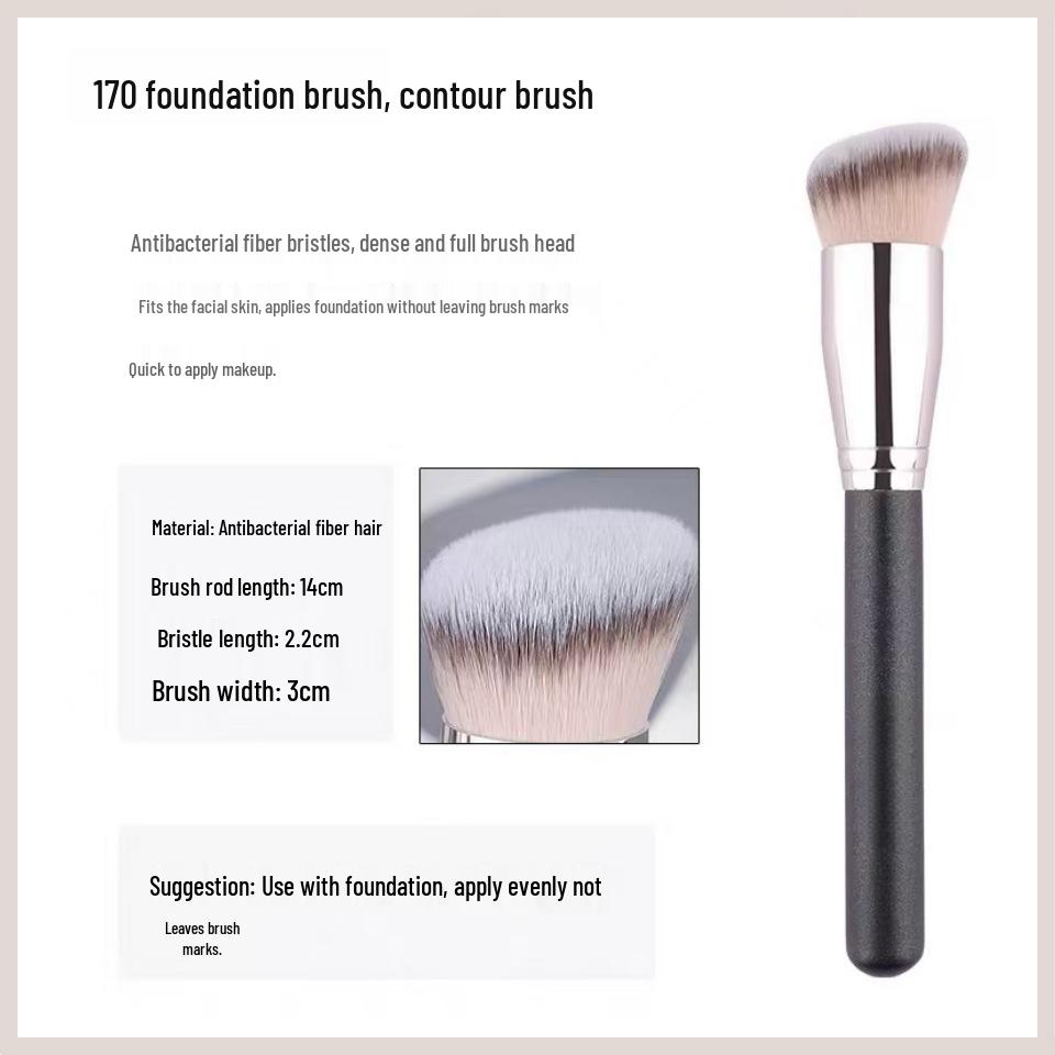 

Pointillist Angled Blush Brush: Double-Layer Wool, Fluffy Animal Hair for Loose Powder and Highlighting.