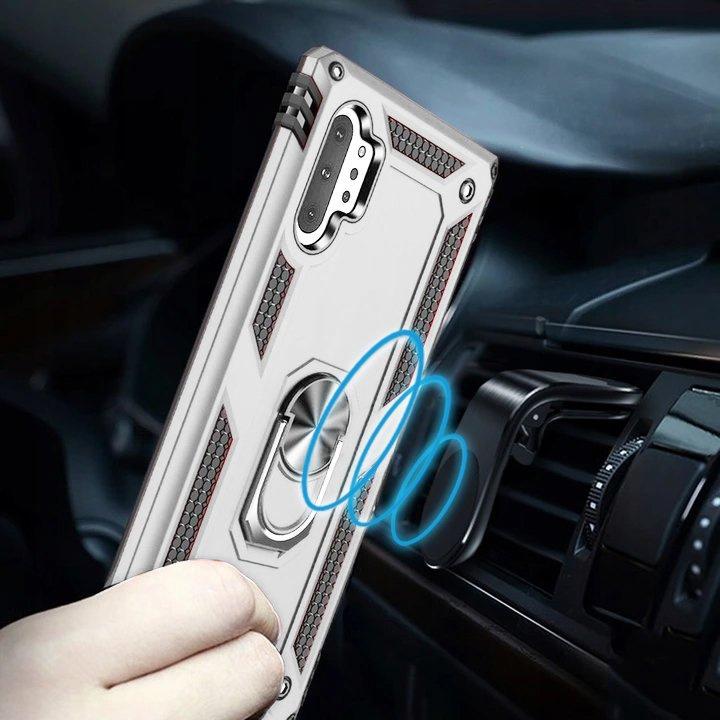 Pancerne etui do Samsung Galaxy Note 10+ Plus, Nox Case Ring, srebrne