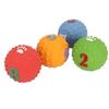 Latex Dog Ball Toy Squeaky Interactive Soft Puppy Chewing Fetching Toy with Fun Pattern for Small Medium Pet 4pcs