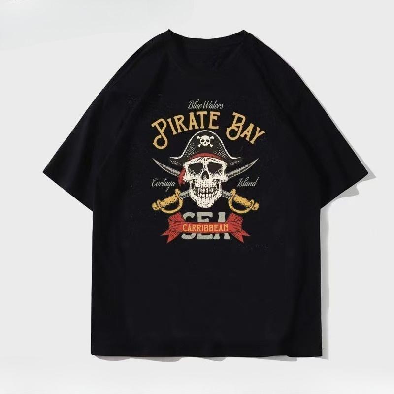 

Dark style cartoon printed T-shirt loose outdoor short-sleeved men s and women s top for summer and autumn 2025 4XL