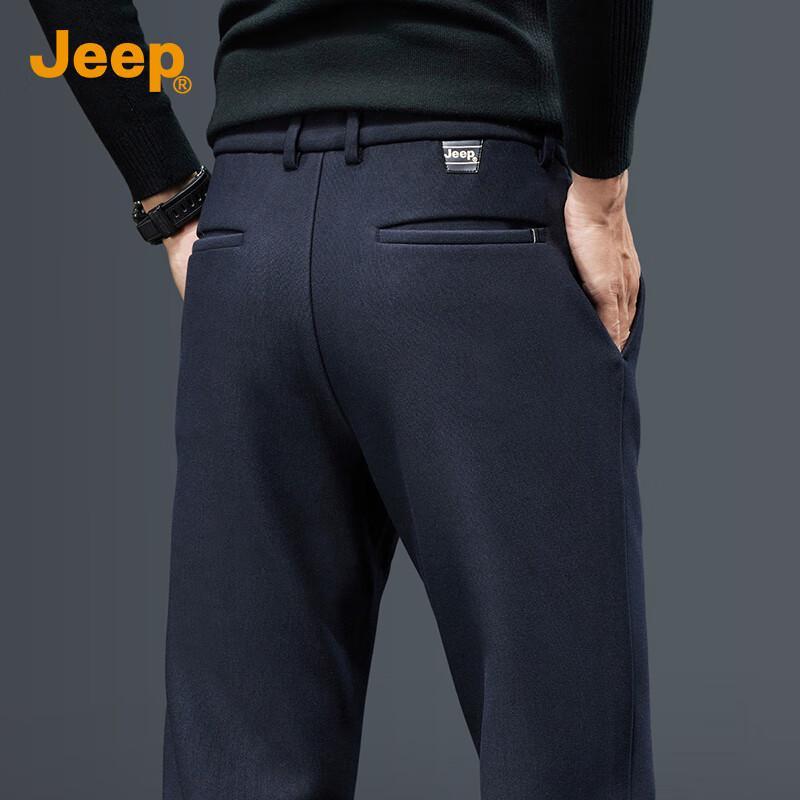 Jeep Men's Elastic Fleece-Lined Straight-Leg Casual Pants