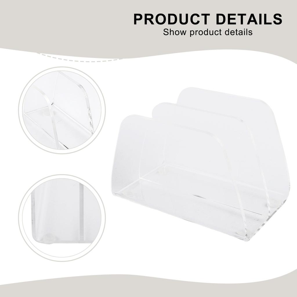 Letter Sorter Clear Desk Organizer For Home Office 2-compartment Design Thick Acrylic Construction Smooth Rounded Edges For Home