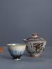 Handmade Ceramic Tea Cup Peacock Blue Glaze Color Changing Gongfu Set Chinese Style Zen Home Brewing Gift