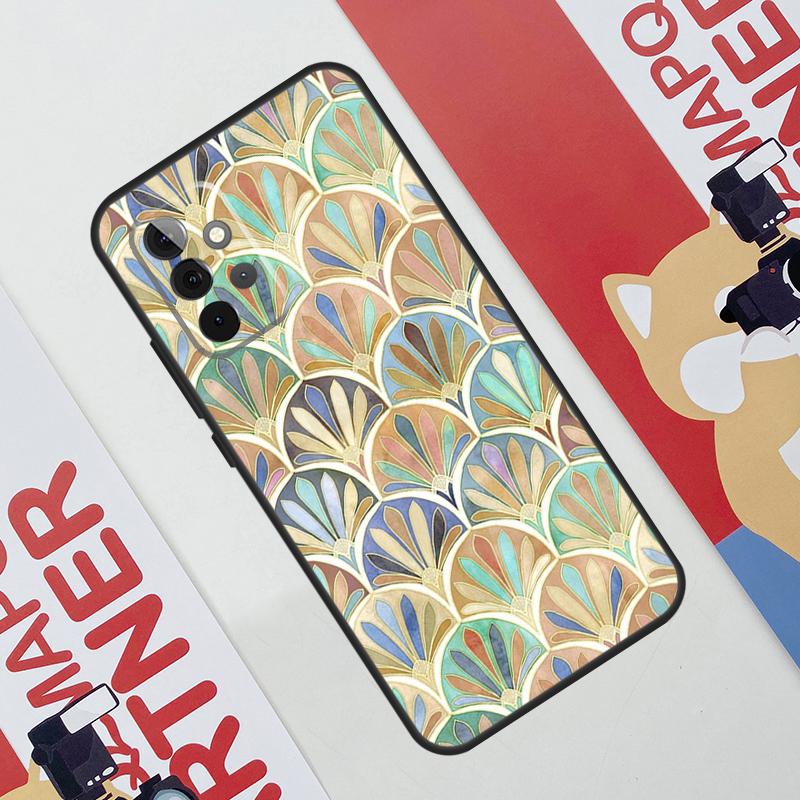 Muted Moroccan Mosaic Tiles Phone Case For Samsung Galaxy A53 A33 A23 A13 A52 A32 A22 A12 A51 A71 A14 A24 A34 A54 A21S