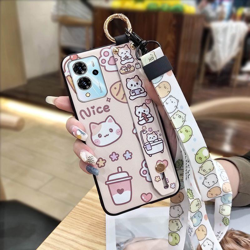 Wrist Strap Soft case Phone Case For ZTE Blade V40 Pro Dirt-resistant Cartoon Back Cover Cute Waterproof Anti-knock Ring