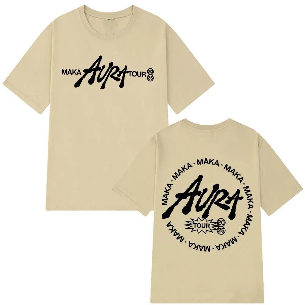 

Модные винтажные футболки Повседневные хип-хоп свободные футболки 2025 Готические панк футболки Одежда с принтом хлопка для рэпера Maka Aura Tour 4XL