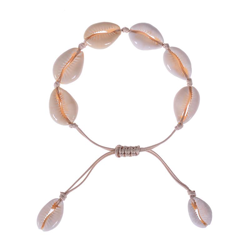 

Bohemian Shell Necklace and Bracelet Set - Handmade, Natural, Woven Clavicle Chain