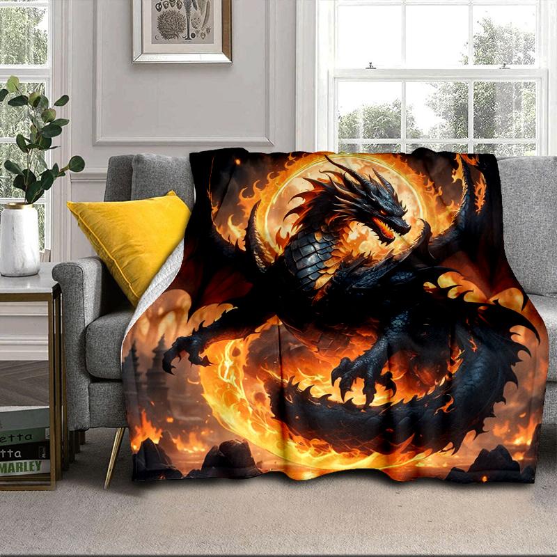 Golden Dragon Circle Blanket Flannel Blanket Throw Blanket Sofa Cover Blanket Soft Premium Blanket Picnic Blanket Tv Blanket Gifts