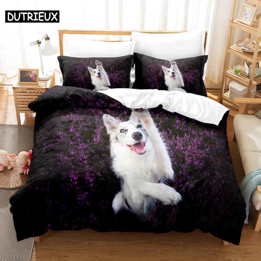 Precioso Juego de Cama para Perro Juego de Funda Nórdica Ropa de Cama 3D Impresión Digital Ropa de Cama Tamaño Queen Diseño de Moda