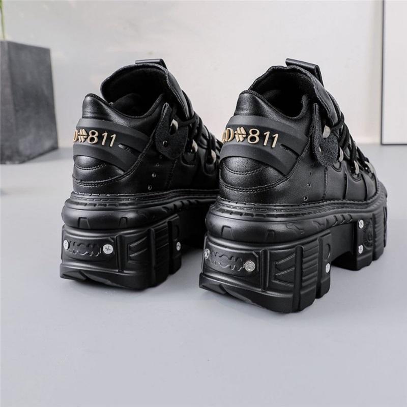 Women Gothic Platform Ankle Boots Metal Rivet Lace Up Chunky Sole Punk Motorcycle Short Boots