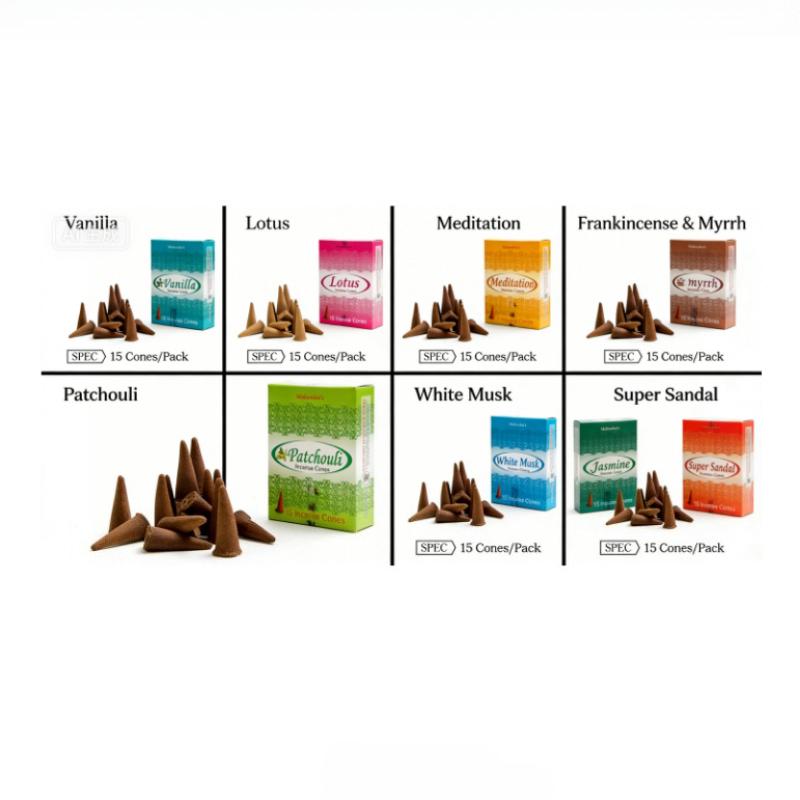 Indian Pagoda Incense Sandalwood Temple Worship Study Rooms Hotel Lobbies Meditation Promotes Sleep Removes Odors Purifies Air (as the picture,Set 1 )