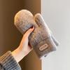 Korean Style Women's Imitation Mink Fur Gloves, Fleece-lined & Thickened for Autumn/Winter Cold Protection, Solid Color Mittens