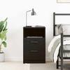 Nightstand Black Oak Effect 40 x 36 x 65 cm Engineered Wood