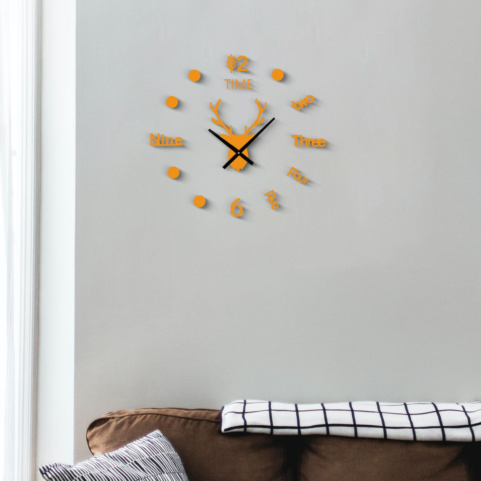 

Акриловые настенные часы, декоративное минималистское искусство, наклейка «сделай сам» для гостиной золотой