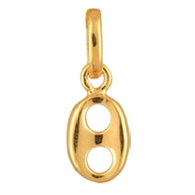 [R3492] - Gold Plated 'Coffee Bean' Pendant - 9x6 Mm