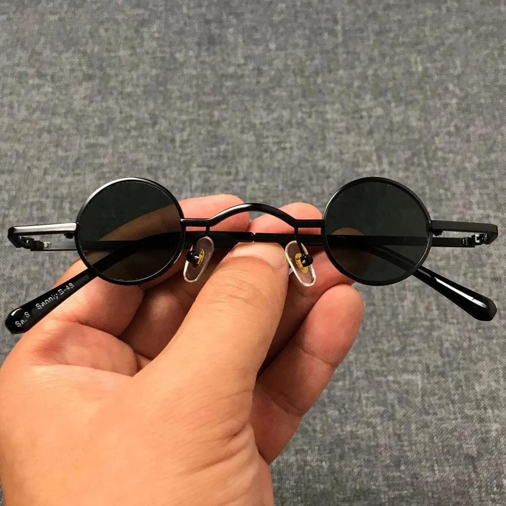 New Punk Round Retro Sunglasses for Men and Women Small Frame Hip Hop Style Ins Fashion