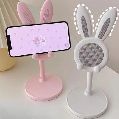 Držák na mobilní telefon Králíček lze zvedat a nastavovat, Studentský stolní, Líný domácí Selfie Podpůrná police pro živé vysílání