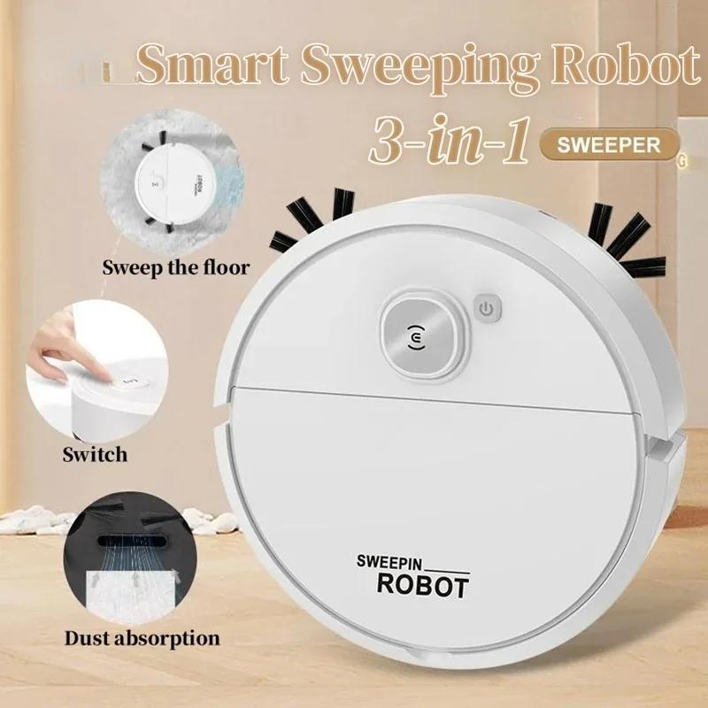 Smart Sweeping Robot 4000Pa 3 In 1 Vacuum Cleaner Strong Suction Easy To Use Floors Pet Hair Silent Home Cleaning Machine