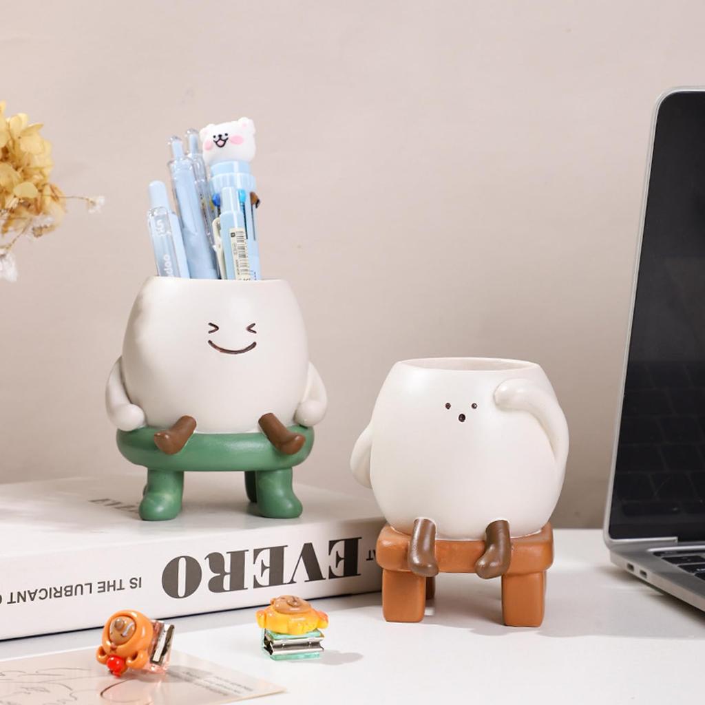 Ifukens Succulent Pot, Cactus Pot, Cute Flower Pot, Stylish, Cute Smiling Face, Legged Planter, Mini Bonsai, Resin Houseplant, Soothing IndoorOutdoor