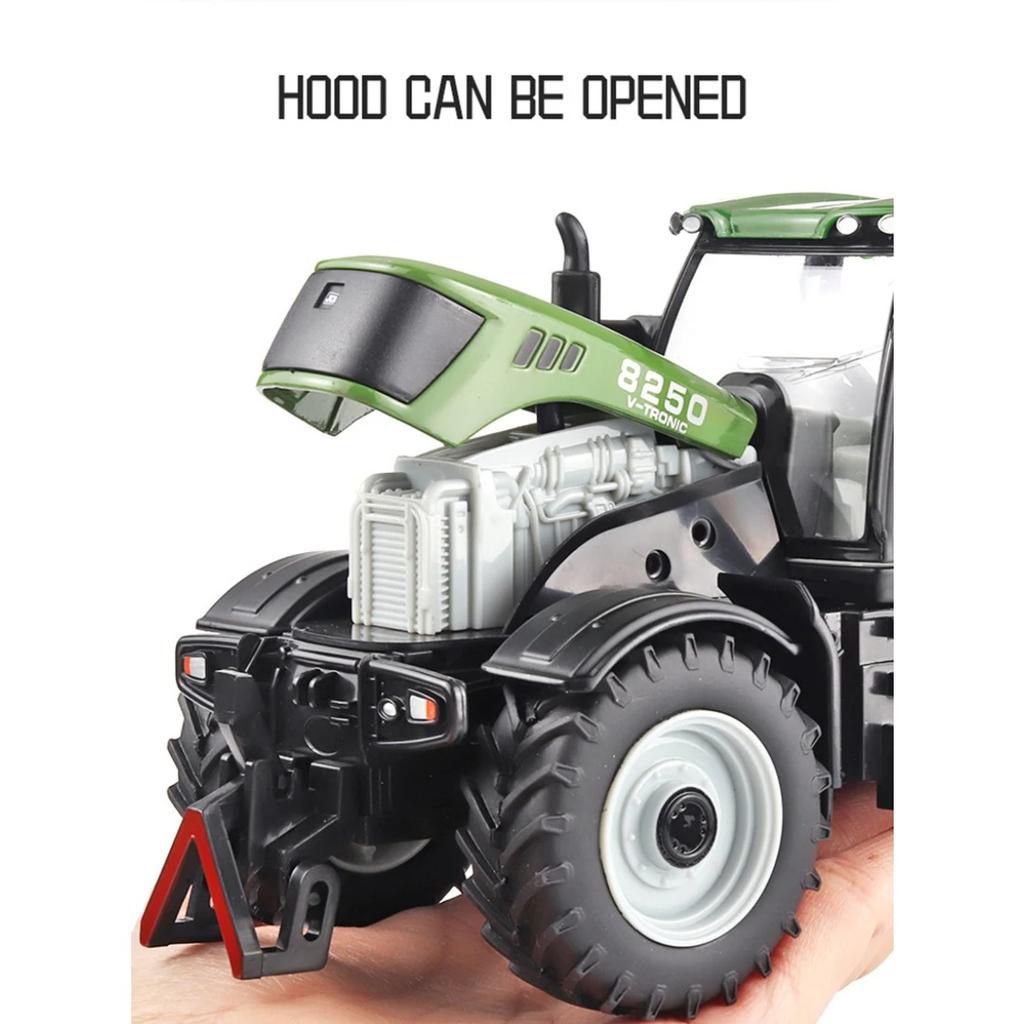 1/30 Alloy Tractor Model Diecast Metal Farming Tool Car Cultivated Land Car Agricultural Vehicles Model with Sound Kids Toy Gift