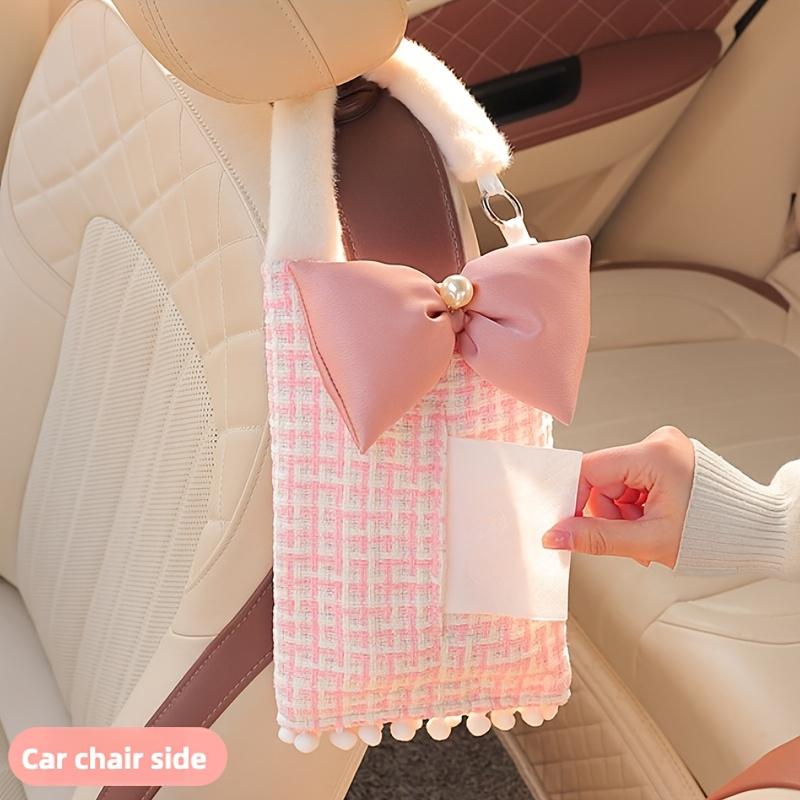 1 Pieza Caja de Pañuelos para Coche Estilo Xiaoxiangfeng Caja de Papel para Colgar en el Respaldo del Asiento del Coche Toalla de Papel Multifuncional para Coche Decoración del Coche