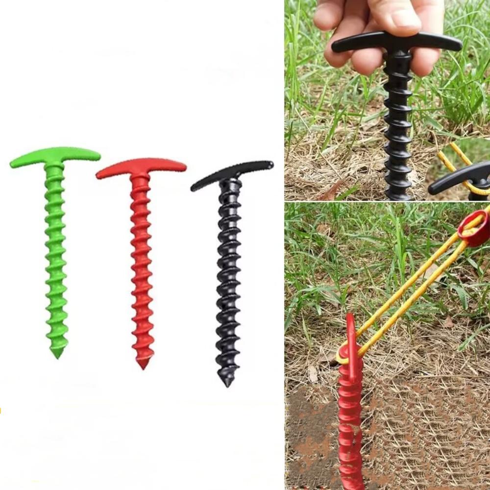 10 Pcs/Pack Outdoor Camping Tent Pegs Ground Nails Screw Anchor Stakes Pegs Hiking Tent Stakes Pins Tent Accessories