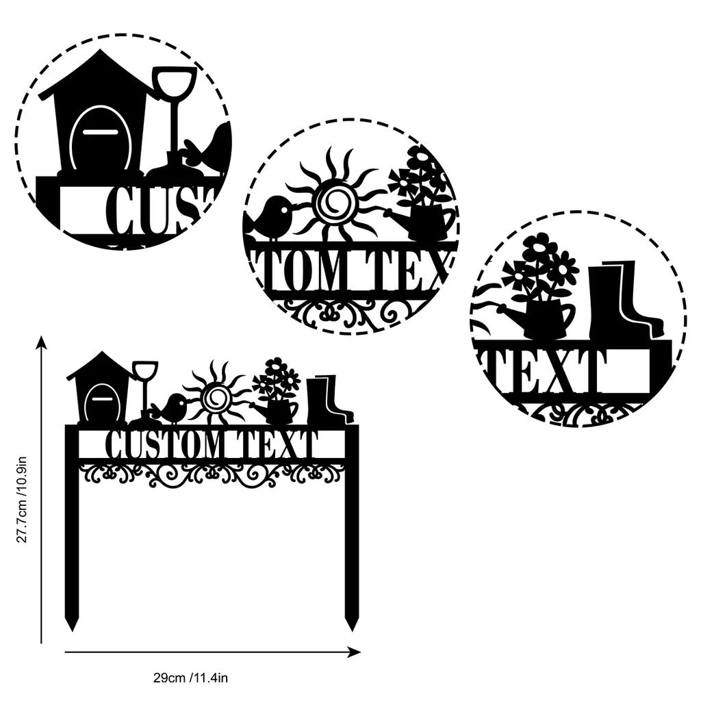 Metal Garden Sign, Personalized Yard Decoration, Outdoor Art Stake, Custom Lawn Ornament, Garden Gift