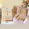 Double-layer Jewelry Box Organizer Earring Ring Necklace Jewlery  Display Storage Case with Lock for Jewelry Boxes and Packaging