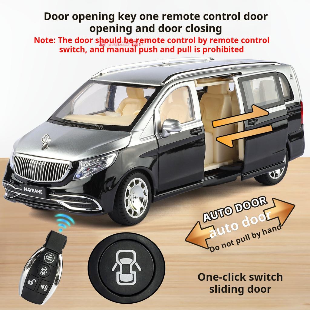 1:24 Mercedes-Maybach VS680 Luxury Large MPV Simulation Alloy Car Model Kids' Toy Car Brithday Gifts Collectible Decoration