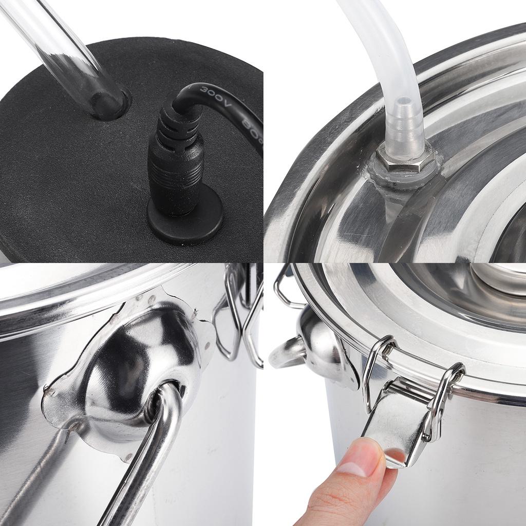 Stainless Steel Electric Milking Machine Household Goat Cow Sheep Bucket Suction Milker Vacuum Pump 5L