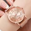 3PCS Women's Watches Fashion Heart Dial Plastic Band Analog Quartz Watch