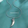 New Personalized Wolf Tooth Pendant Necklace, Fashionable Retro European and American Hip-hop Street Sweater Chain Accessories