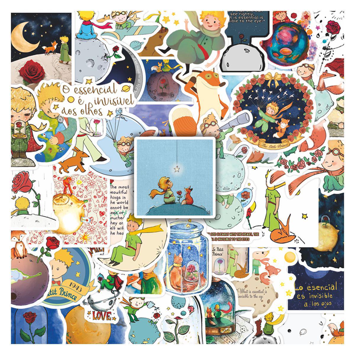 50 Cartoon Little Prince Stickers for Kids - Decorate Journals, Notebooks, and Phone Cases No