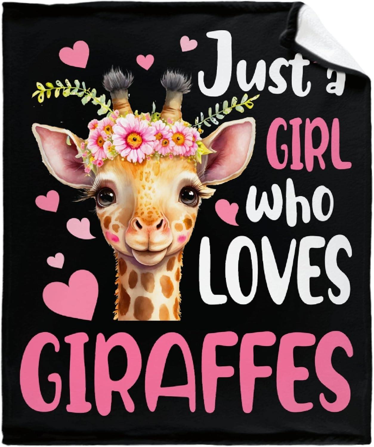 Giraffe Blanket Giraffe Gifts for Gilrs Women Adult Flannel Warm Soft Throw Blankets Home Decor for Couch Sofa Bed All Season 130x150cm