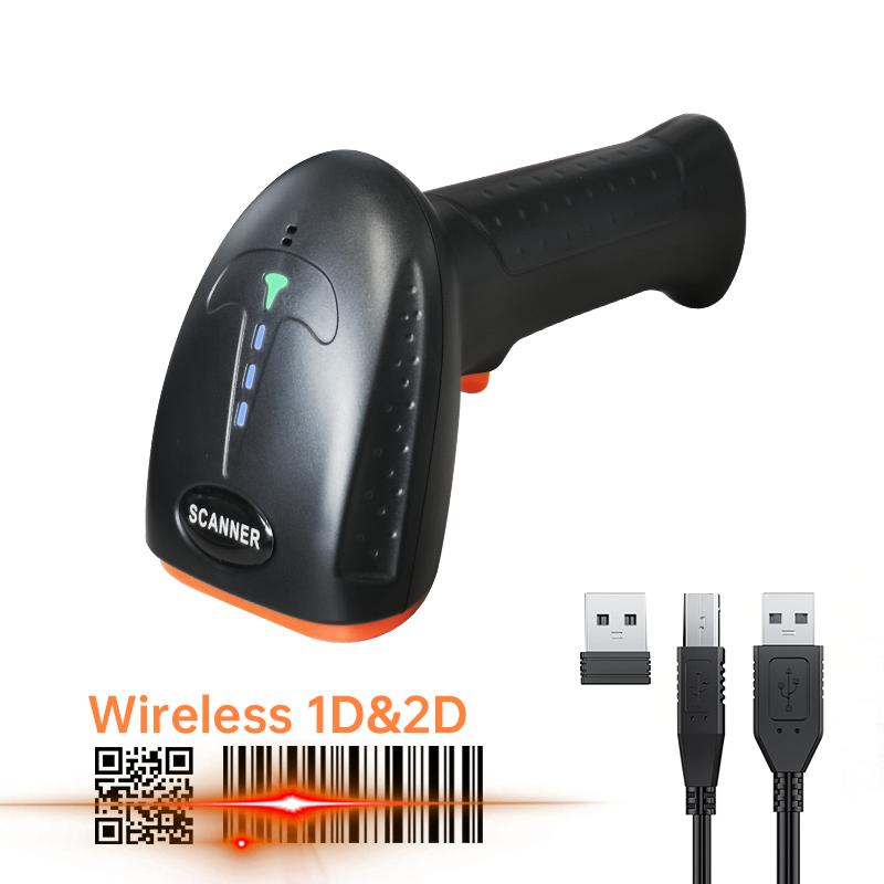 Escaner De Codigo De Barras Wireless 2D Barcode Scanner Blue Tooth USB 2.4G QR Code Reader Handheld Barcode Scanner